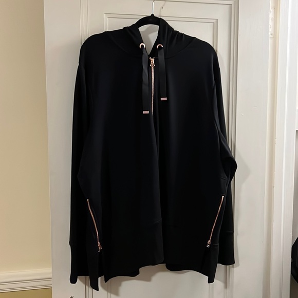 NWT black zip up sweatshirt with bronze detailing - Picture 1 of 4